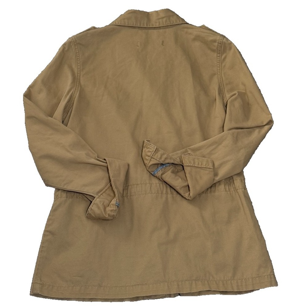 Levi's Womens Utility Jacket Medium Tan Safari Military Field Cotton Drawstring - Picture 5 of 9